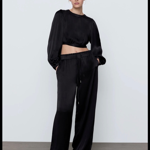 Zara Satin Effect Crop Top - Picture 4 of 9